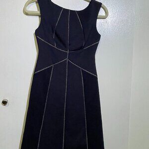 Calvin Klein Navy Fit & Flare Stretch Dress w/Nude Lace - Women's Size 2P